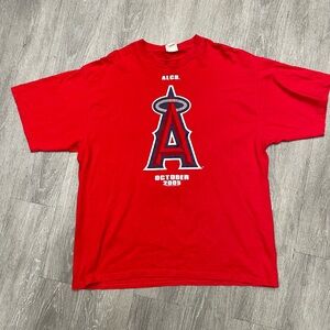 Vintage Lee 2005 Anaheim Angels ALCS  red t-shirt size 2XL